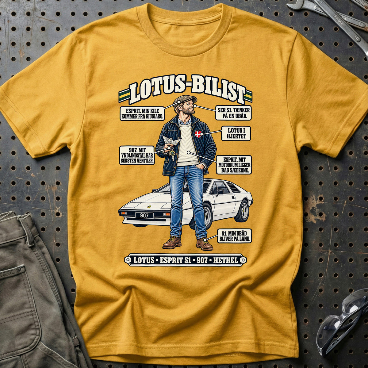 
Lotus-Bilist T-Shirt – Guld