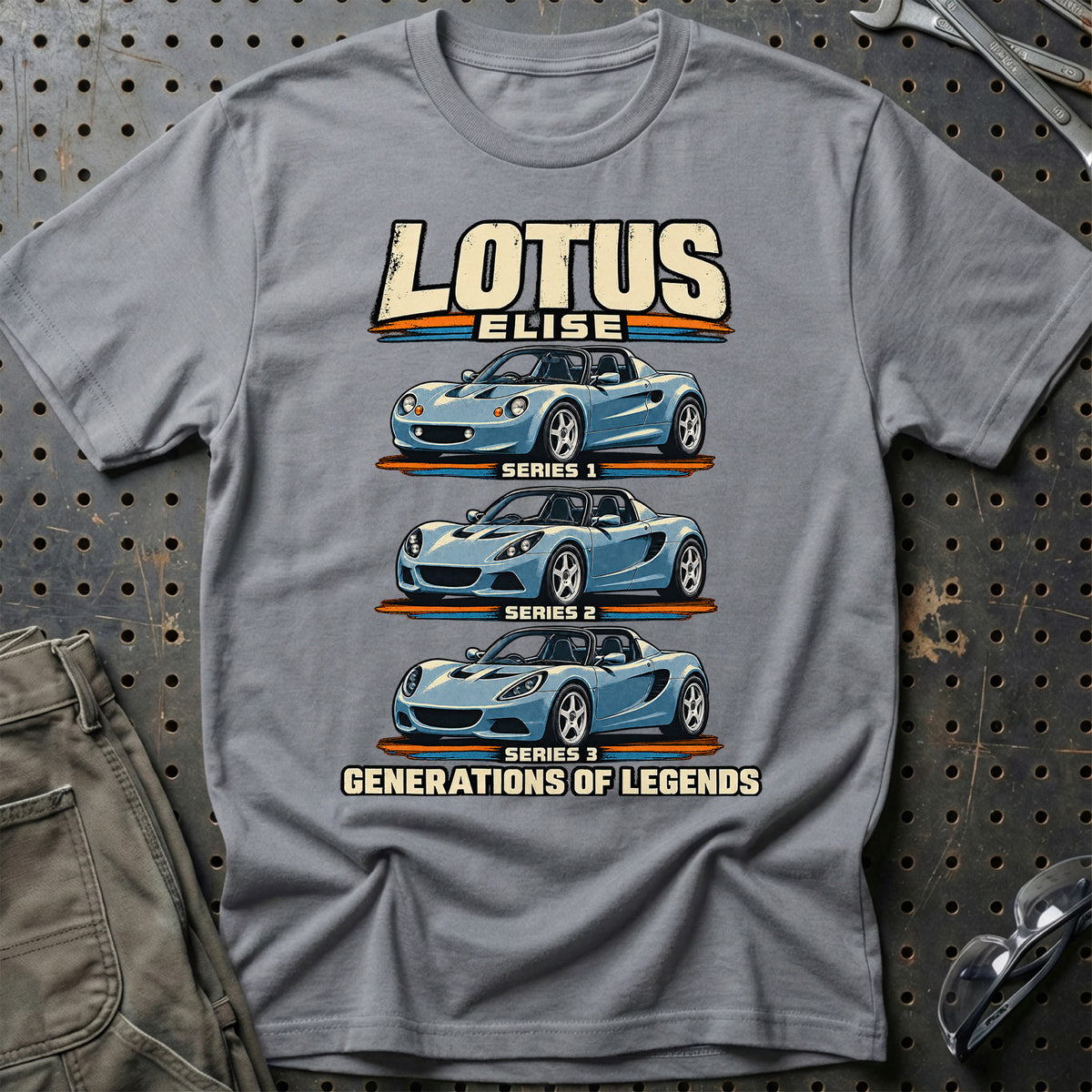 
Lotus Elise – Generations of Legends T-Shirt – Grå Sport