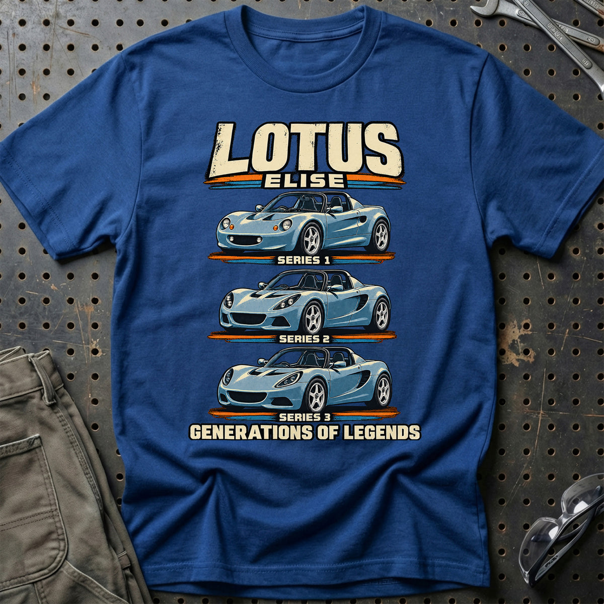 
Lotus Elise – Generations of Legends T-Shirt – Blå Royal