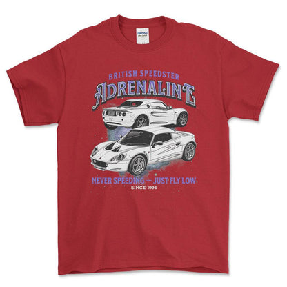 Lotus Elise - Unisex T-Shirt , Bomuld-Beklædning-Lotus-Rød-S-Forside-Garage Culture Shop- garage - man cave - merchandise