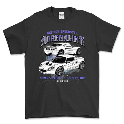 Lotus Elise - Unisex T-Shirt , Bomuld-Beklædning-Lotus-Sort-S-Forside-Garage Culture Shop- garage - man cave - merchandise