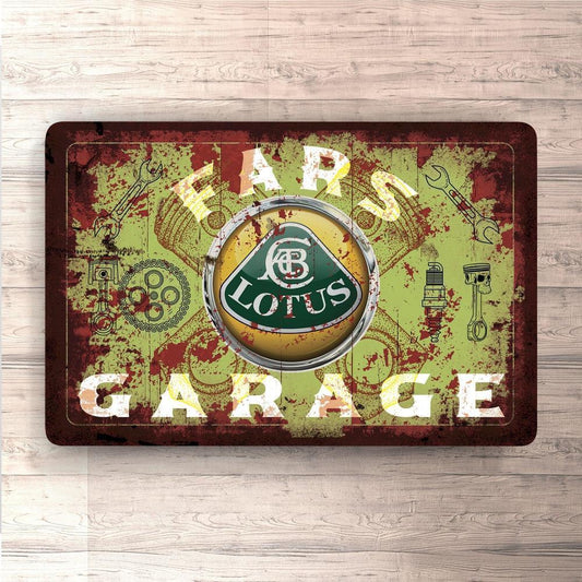 Lotus Fars Garage Vintage Skilte, Musemåtte, Dørmåtte-Skilte-Lotus-Garage Culture Shop- garage - man cave - merchandise