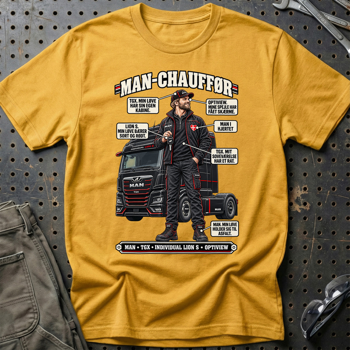 
MAN-Chauffør T-Shirt – Guld