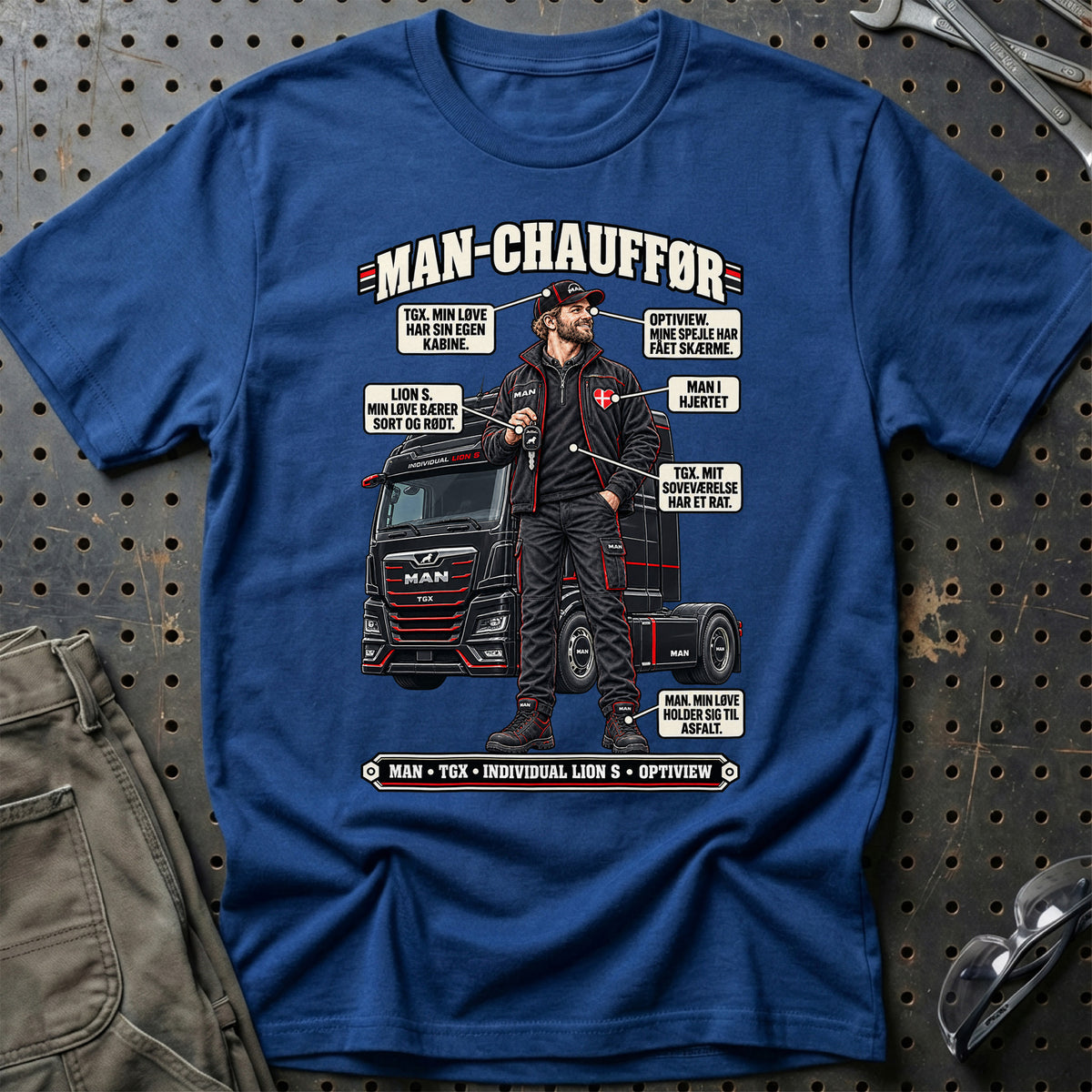
MAN-Chauffør T-Shirt – Blå Royal