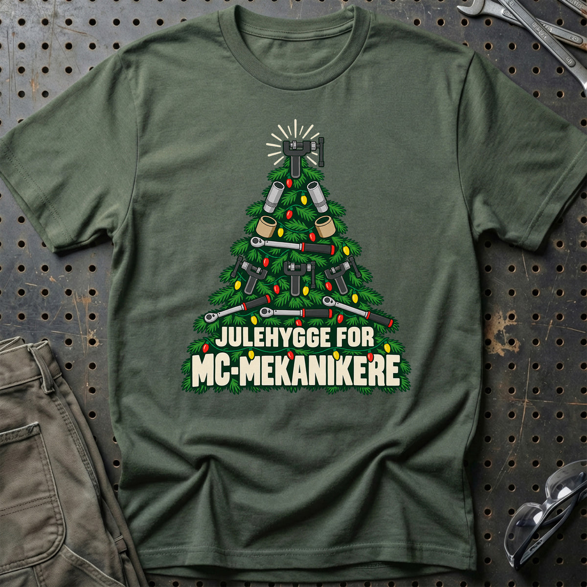 
MC-mekaniker – Julehygge – Unisex T-Shirt – Grøn Militær