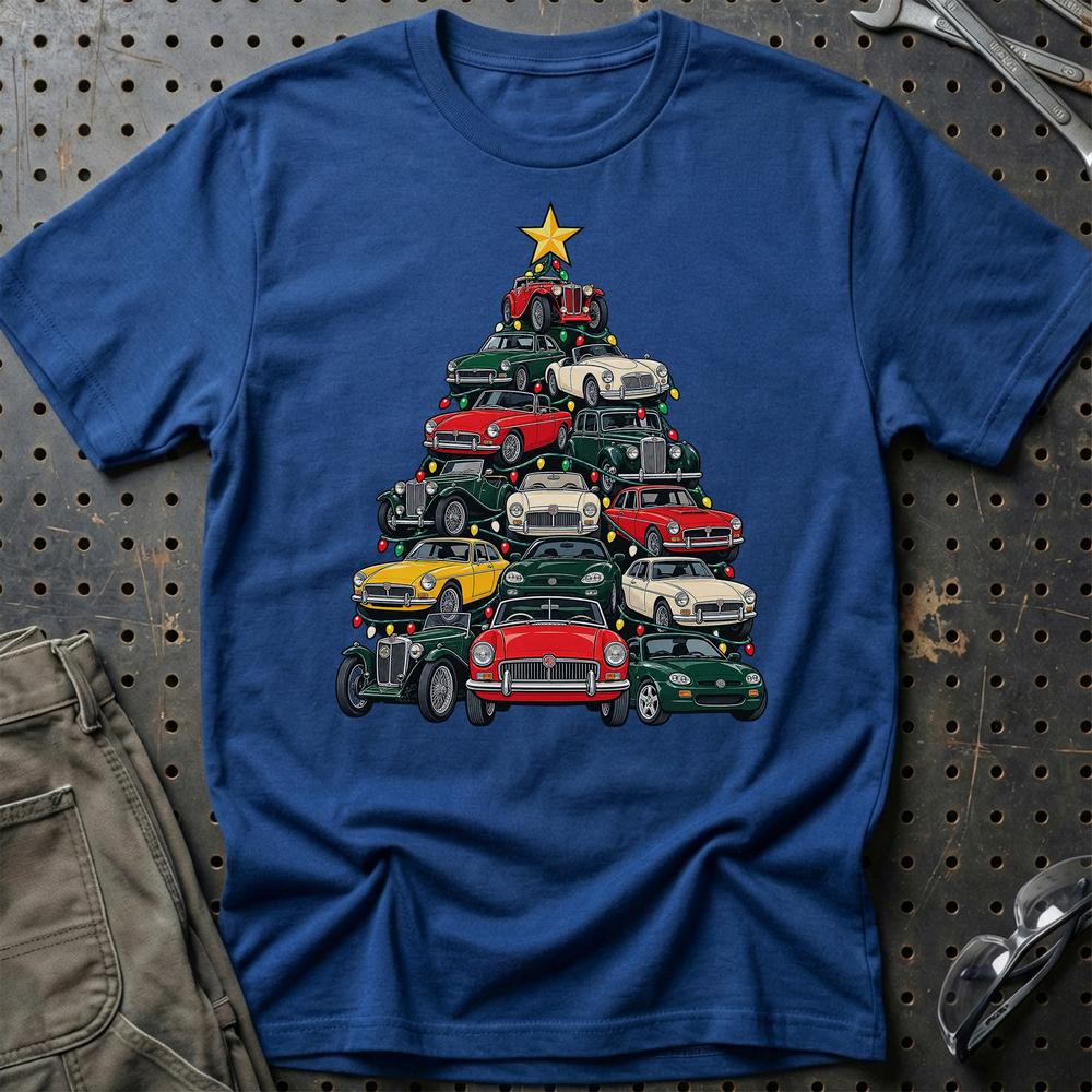 MG Juletræ T-Shirt-Beklædning-MG-Blå Royal-S-Garage Culture Shop- garage - man cave - merchandise