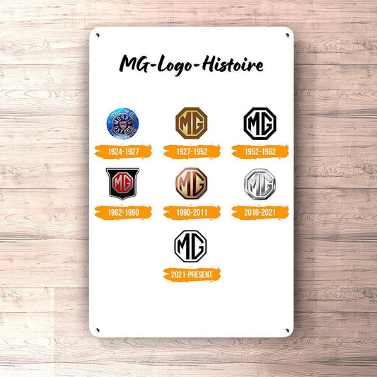 MG Logo Histoire Skilte, Musemåtte, Dørmåtte , Plakat-Skilte-MG-Garage Culture Shop- garage - man cave - merchandise