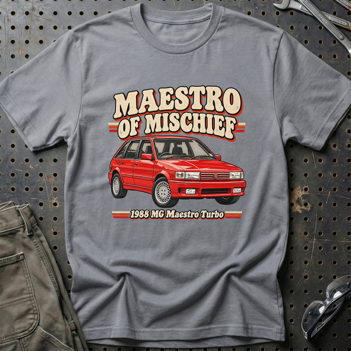 
MG Maestro Turbo 1988 – Maestro of Mischief T-Shirt – Grå Sport