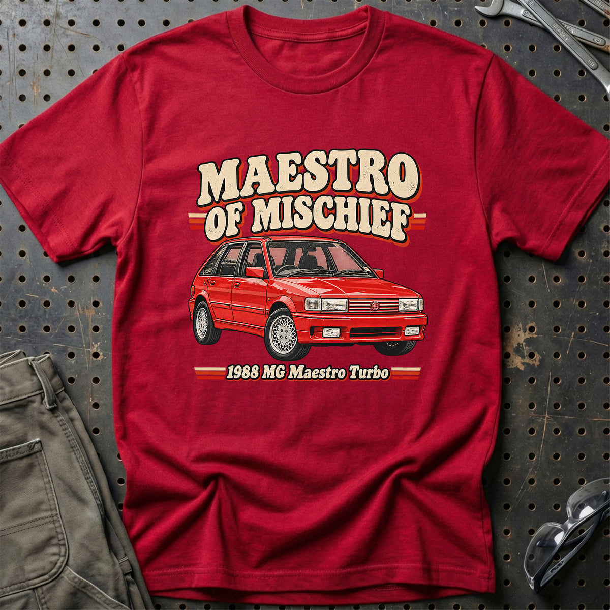 
MG Maestro Turbo 1988 – Maestro of Mischief T-Shirt – Rød