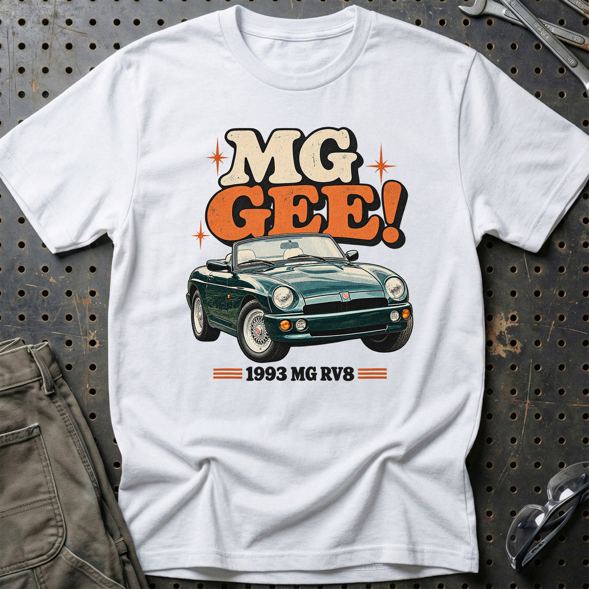 
MG RV8 1993 – MG Gee! T-Shirt – Hvid