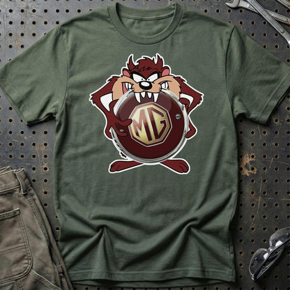 MG TAZ Unisex T-Shirt , Bomuld-Beklædning-MG-Grøn Militær-S-Garage Culture Shop- garage - man cave - merchandise