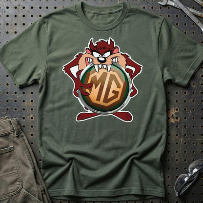 MG TAZ Unisex T-Shirt , Bomuld-Beklædning-MG-Grøn Militær-S-Garage Culture Shop- garage - man cave - merchandise