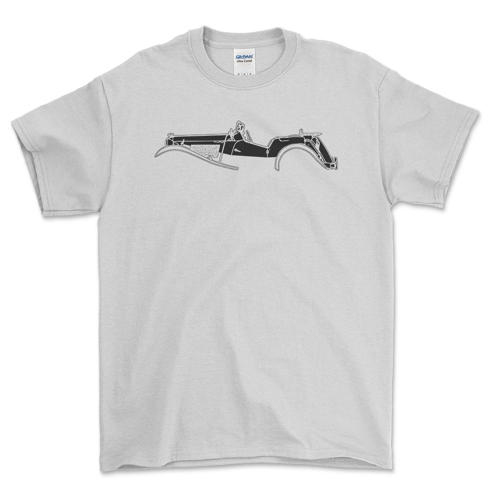 MG TD Silhuet T-Shirt-Beklædning-MG-Hvid-S-Garage Culture Shop- garage - man cave - merchandise