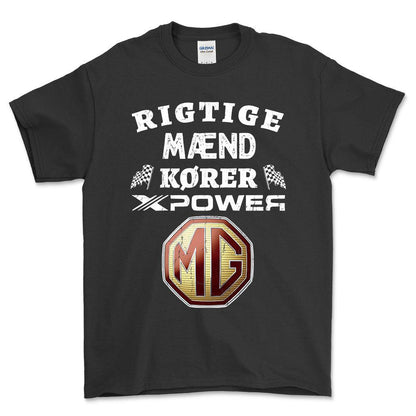 MG4 Xpower Rigtige Mænd Kører - Unisex T-Shirt , Bomuld-Beklædning-MG-Sort-S-Forside-Garage Culture Shop- garage - man cave - merchandise