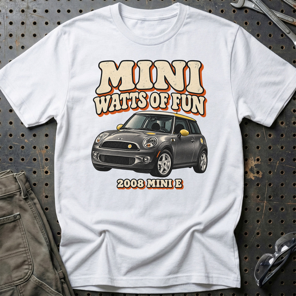 
MINI E 2008 – MINI Watts of Fun T-Shirt – Hvid