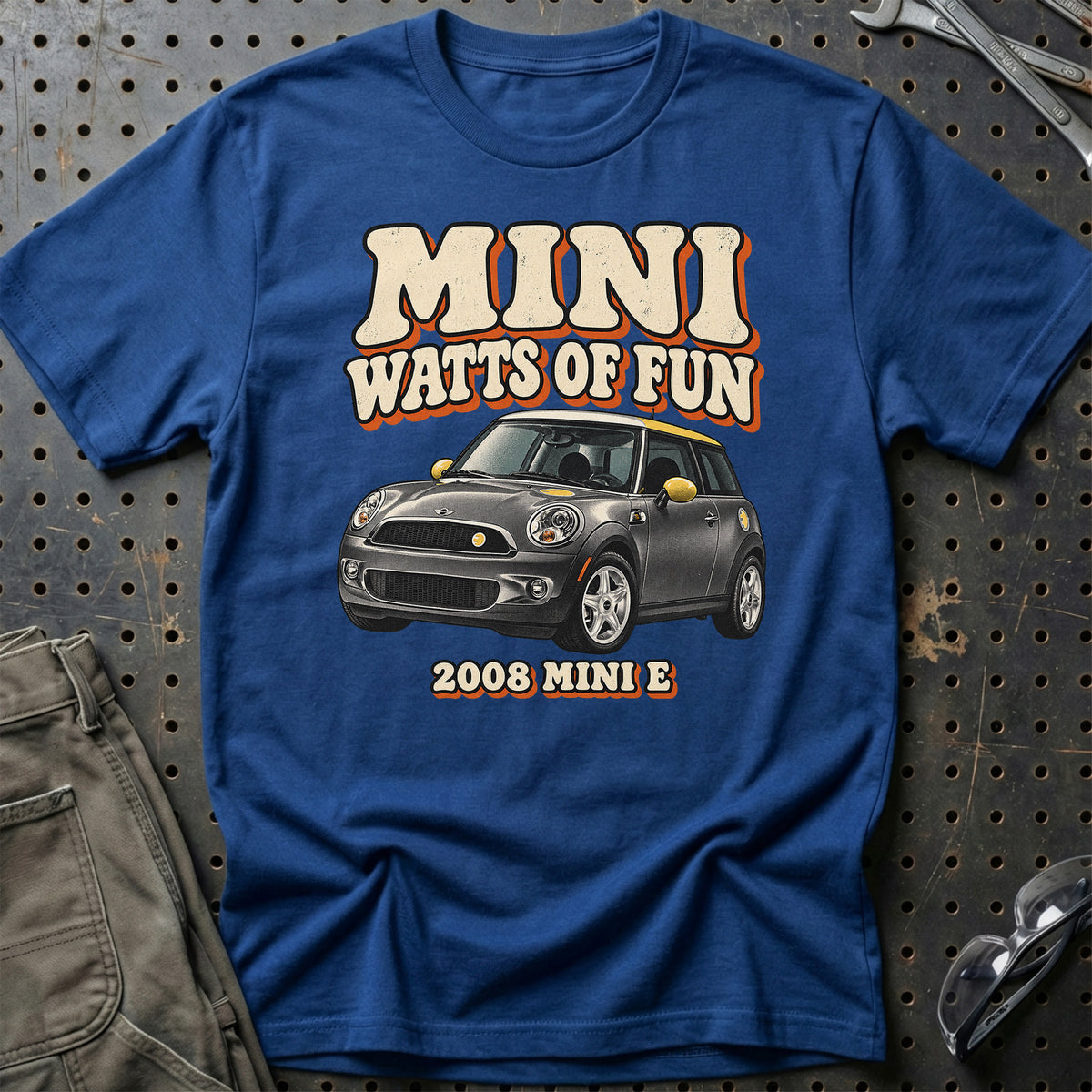 
MINI E 2008 – MINI Watts of Fun T-Shirt – Blå Royal