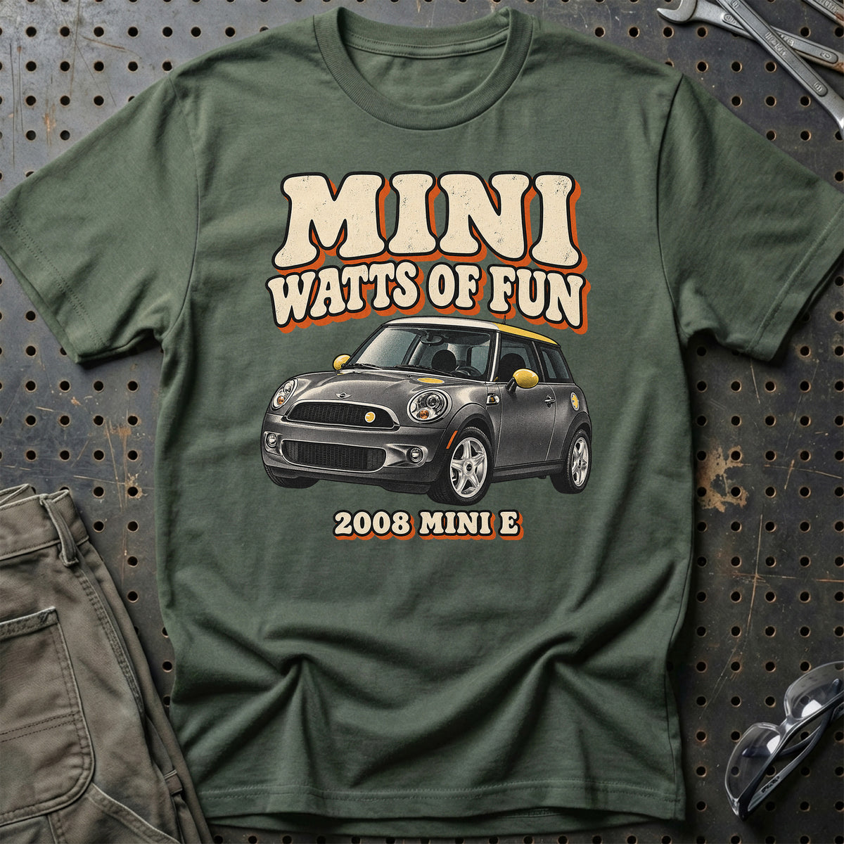 
MINI E 2008 – MINI Watts of Fun T-Shirt – Grøn Militær