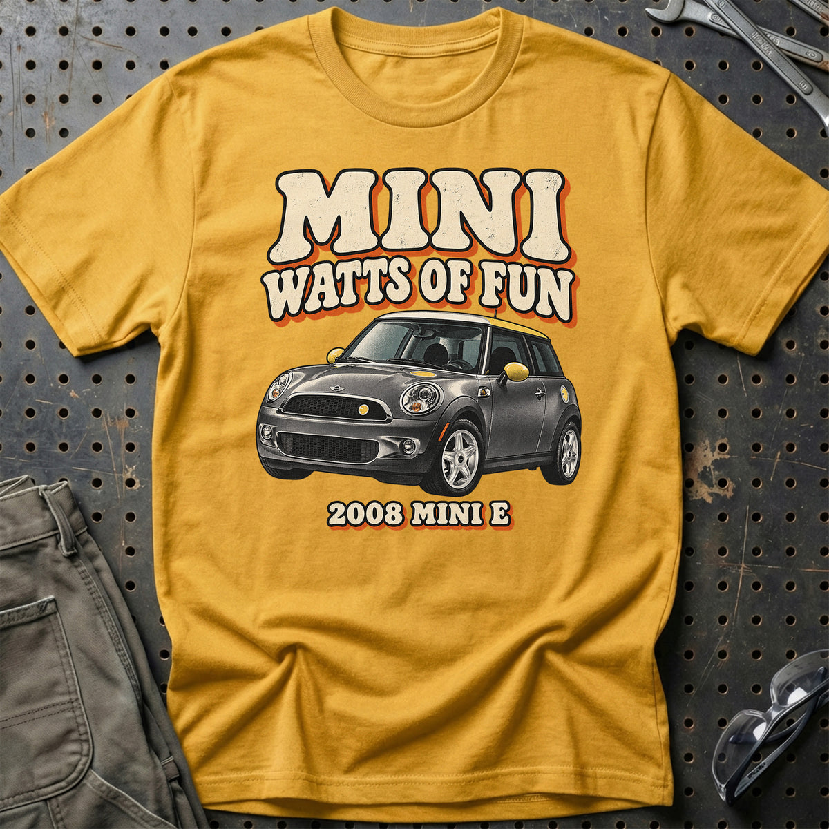 
MINI E 2008 – MINI Watts of Fun T-Shirt – Guld