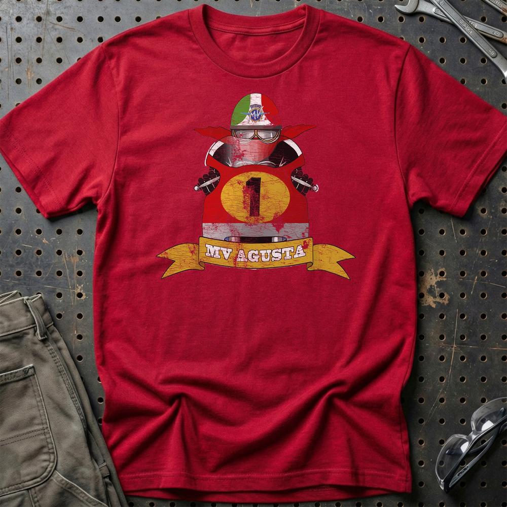 MV Agusta Biker Vintage Style T-Shirt-Beklædning-MV Agusta-Rød-S-Garage Culture Shop- garage - man cave - merchandise