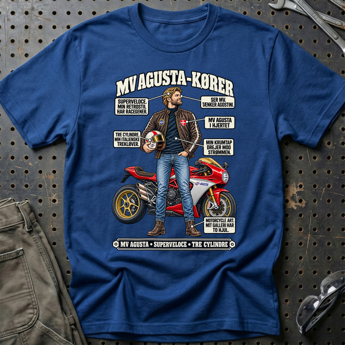 
MV Agusta-Kører T-Shirt – Blå Royal