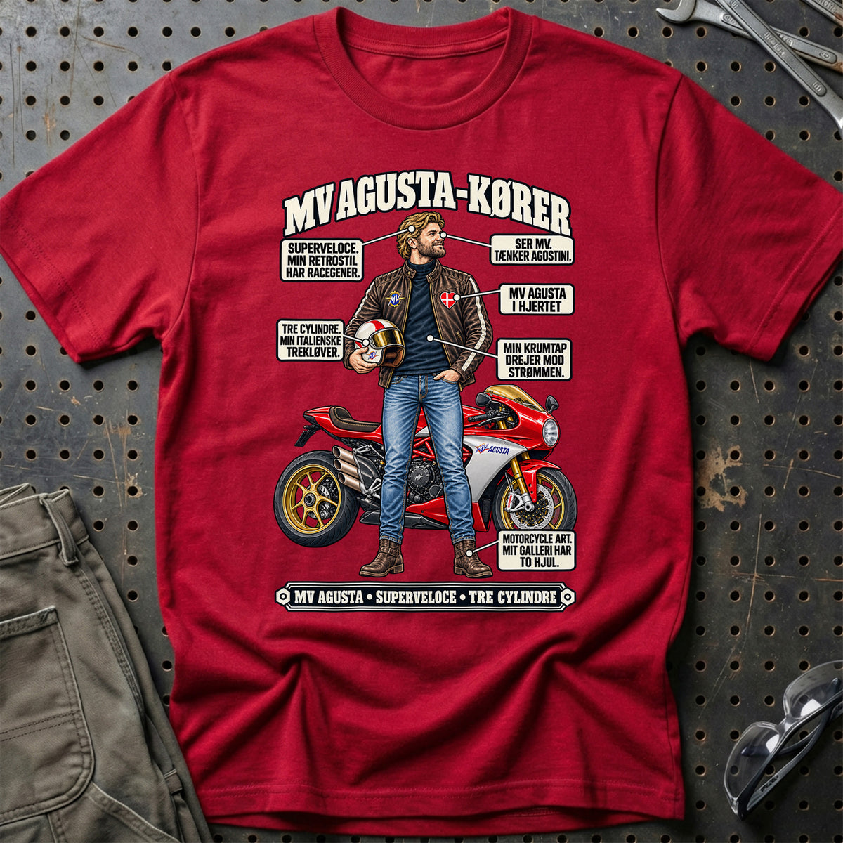 
MV Agusta-Kører T-Shirt – Rød
