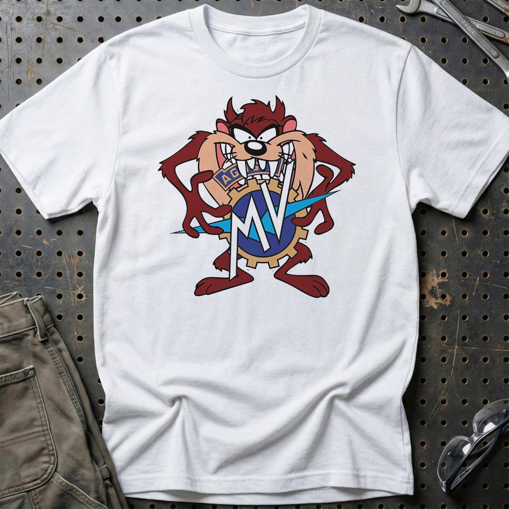 MV Agusta TAZ Unisex T-Shirt , Bomuld-Beklædning-MV Agusta-Hvid-S-Garage Culture Shop- garage - man cave - merchandise
