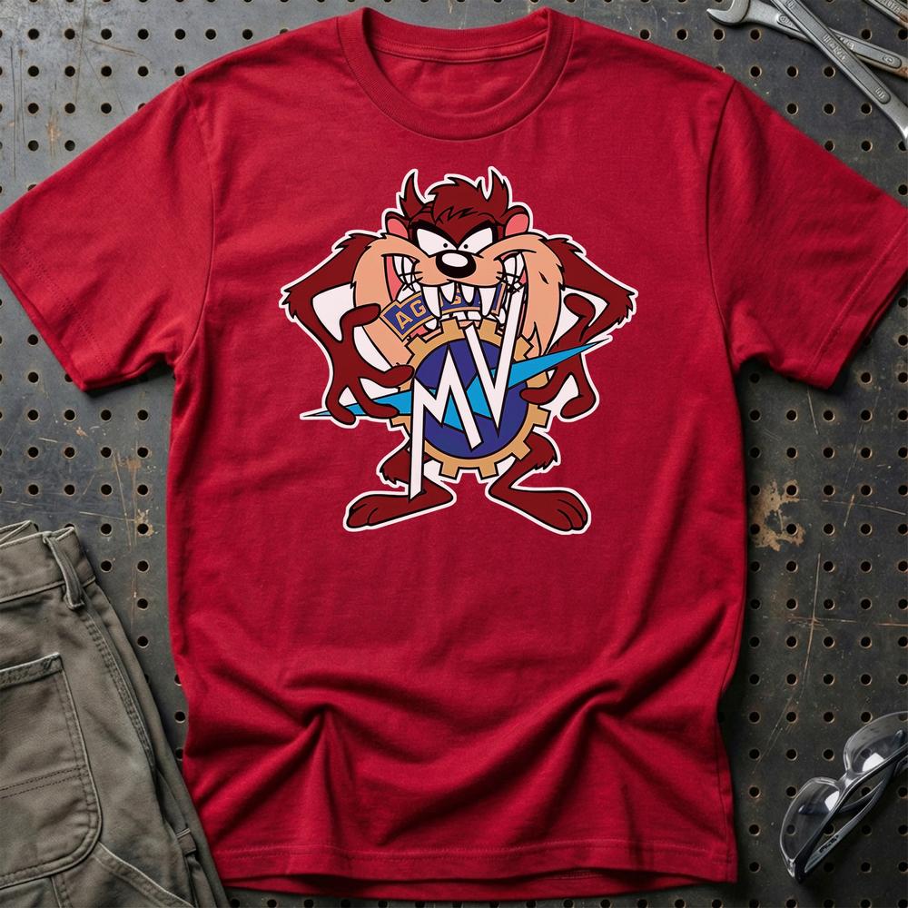 MV Agusta TAZ Unisex T-Shirt , Bomuld-Beklædning-MV Agusta-Rød-S-Garage Culture Shop- garage - man cave - merchandise