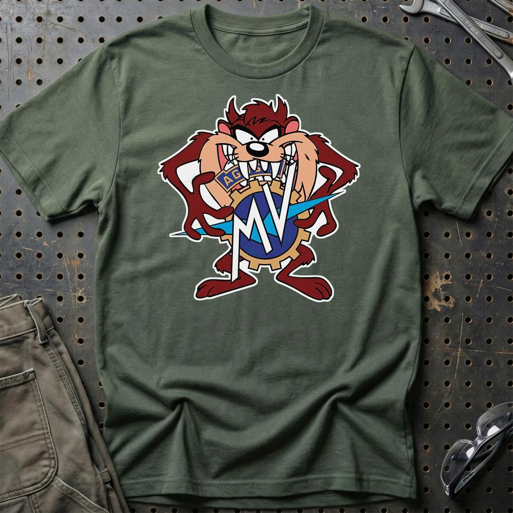 MV Agusta TAZ Unisex T-Shirt , Bomuld-Beklædning-MV Agusta-Grøn Militær-S-Garage Culture Shop- garage - man cave - merchandise
