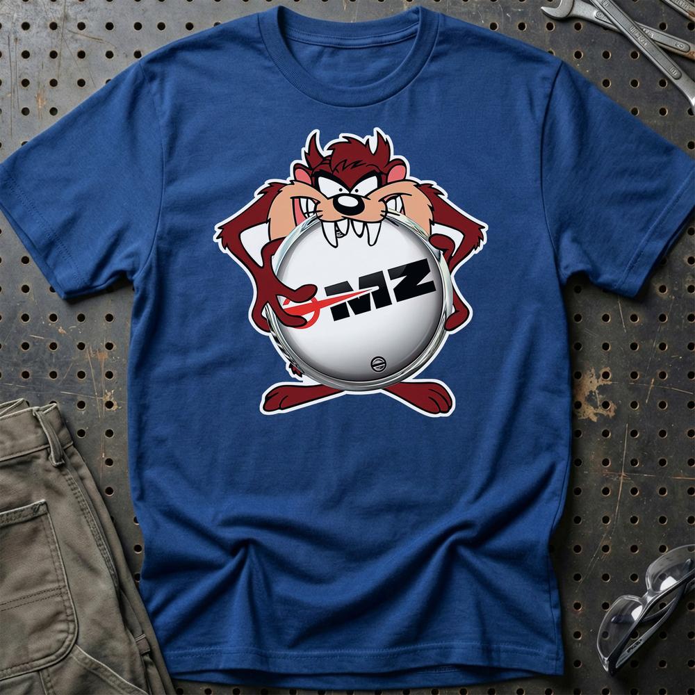 MZ Motorrad TAZ Unisex T-Shirt , Bomul-Beklædning-MZ-Blå Royal-S-Garage Culture Shop- garage - man cave - merchandise
