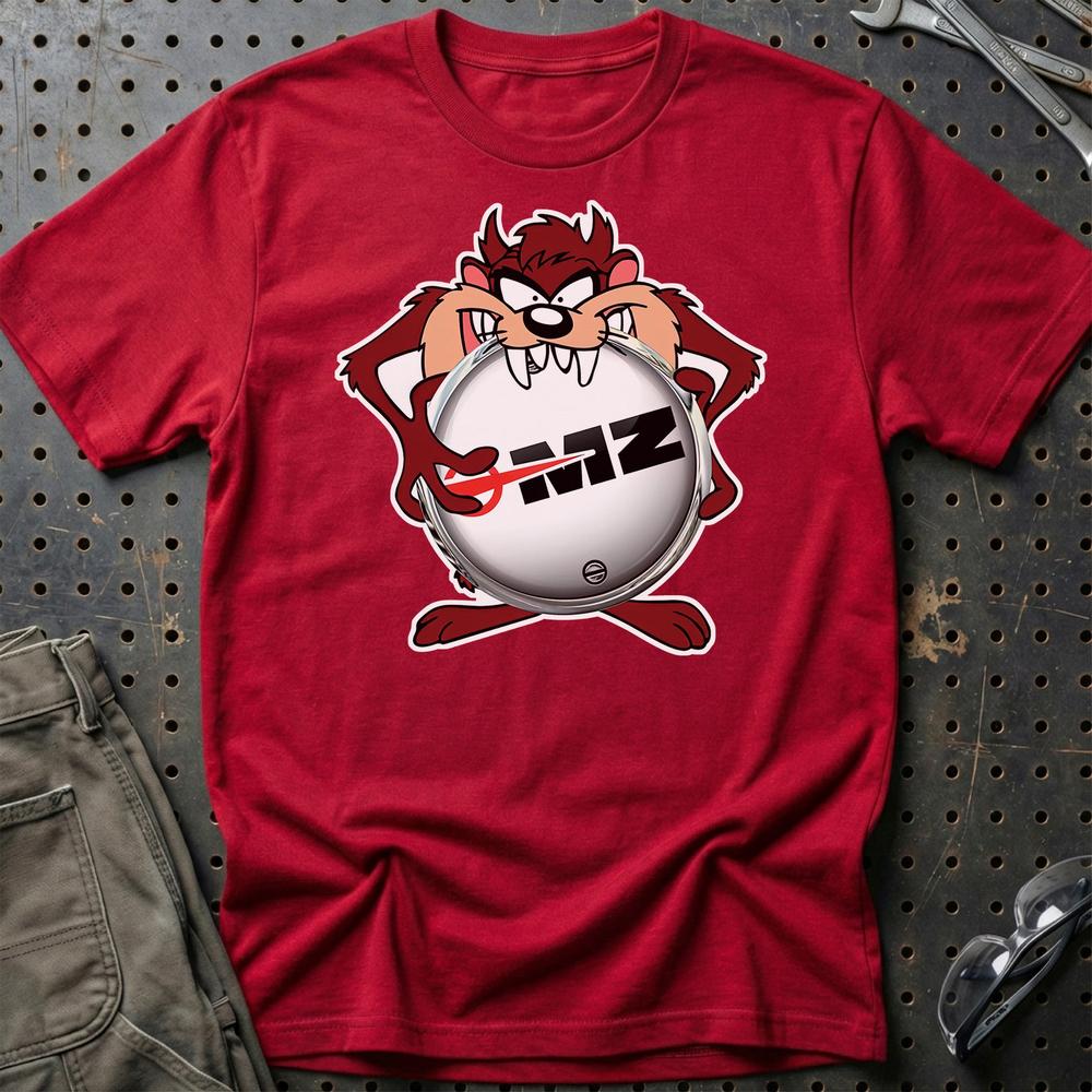 MZ Motorrad TAZ Unisex T-Shirt , Bomul-Beklædning-MZ-Rød-S-Garage Culture Shop- garage - man cave - merchandise