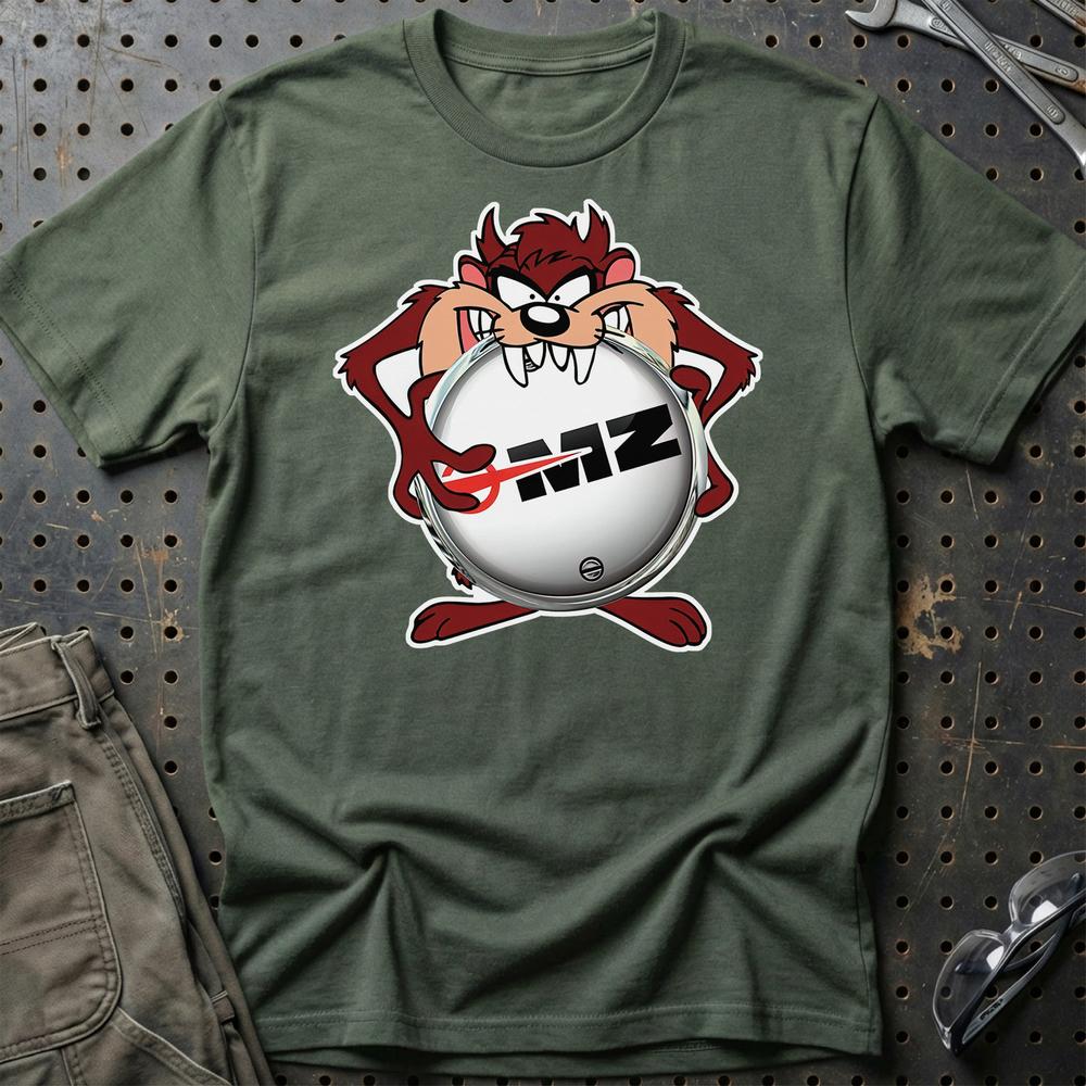 MZ Motorrad TAZ Unisex T-Shirt , Bomul-Beklædning-MZ-Grøn Militær-S-Garage Culture Shop- garage - man cave - merchandise