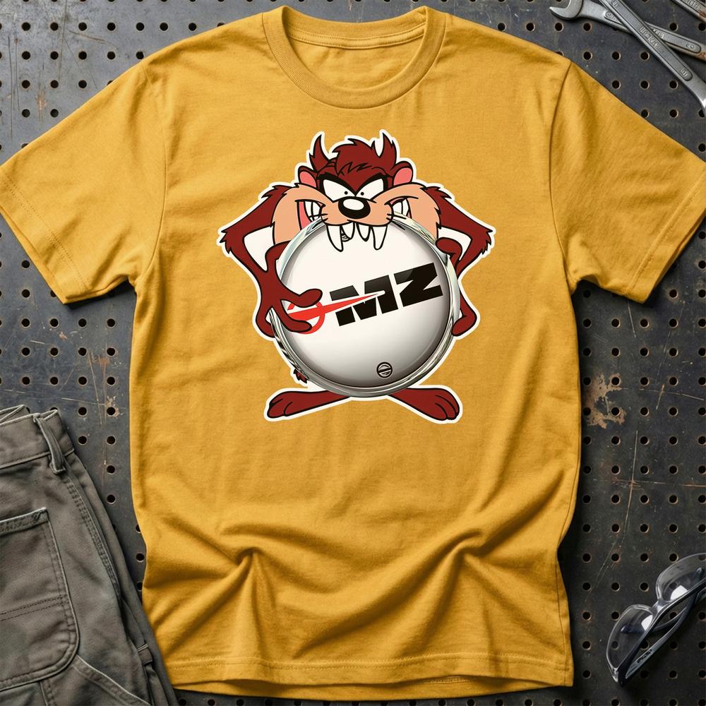 MZ Motorrad TAZ Unisex T-Shirt , Bomul-Beklædning-MZ-Guld-S-Garage Culture Shop- garage - man cave - merchandise