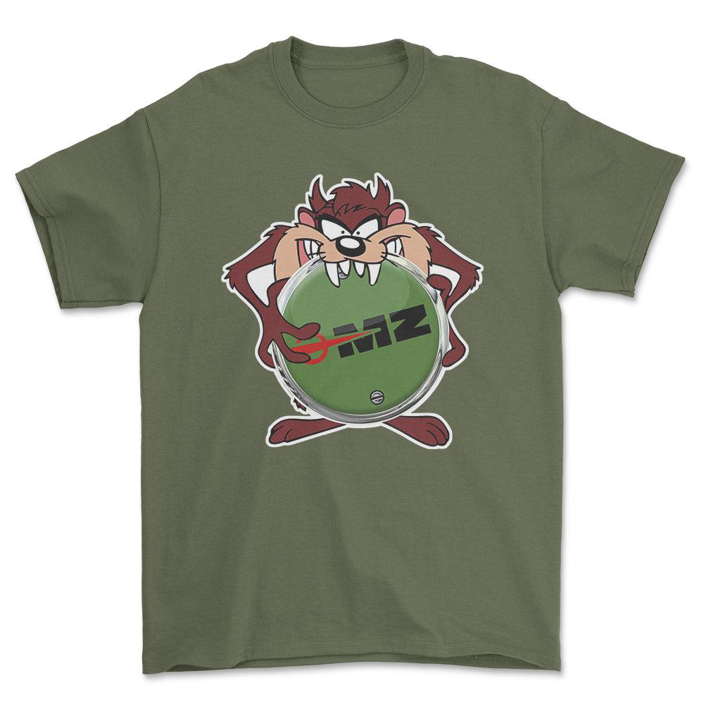 MZ TAZ Unisex T-Shirt , Bomuld-Beklædning-MZ-Grøn Militær-S-Forside-Garage Culture Shop- garage - man cave - merchandise