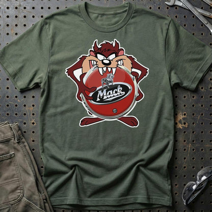 Mack TAZ Unisex T-Shirt , Bomuld-Beklædning-Mack-Grøn Militær-S-Garage Culture Shop- garage - man cave - merchandise