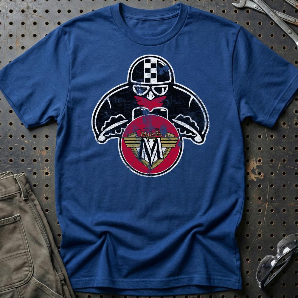 Maico Biker Vintage Style T-Shirt-Beklædning-Maico-Blå Royal-S-Garage Culture Shop- garage - man cave - merchandise