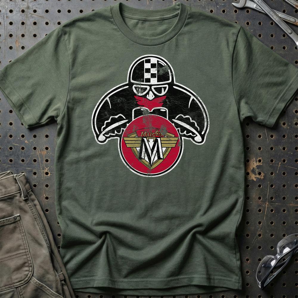 Maico Biker Vintage Style T-Shirt-Beklædning-Maico-Grøn Militær-S-Garage Culture Shop- garage - man cave - merchandise