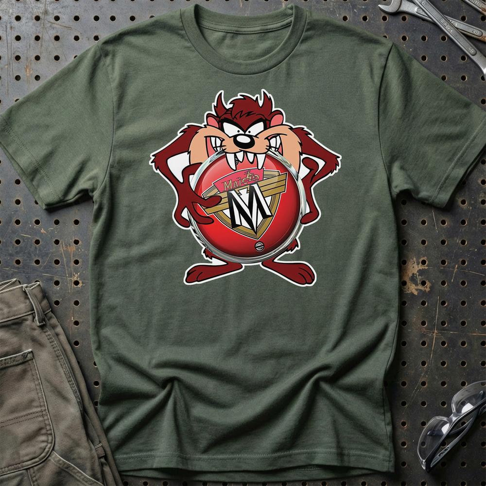 Maico TAZ Unisex T-Shirt , Bomuld-Beklædning-Maico-Grøn Militær-S-Garage Culture Shop- garage - man cave - merchandise