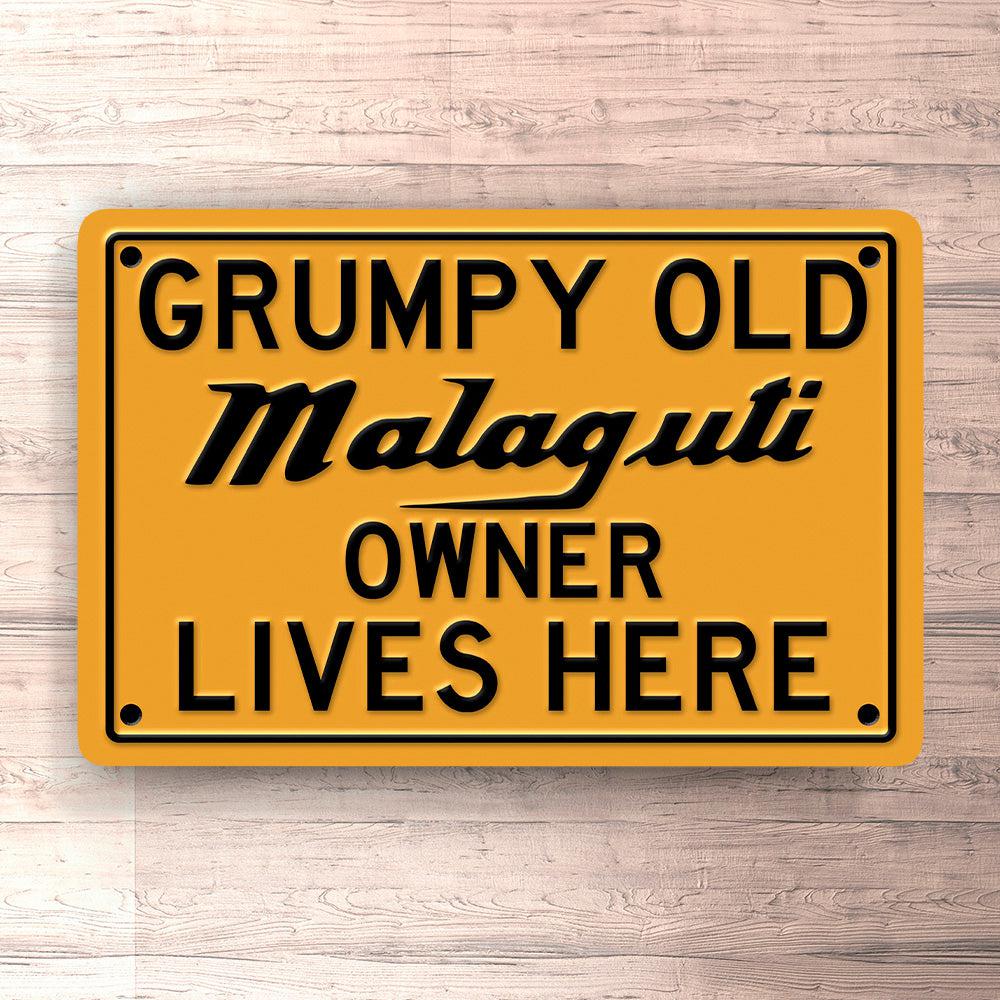 Malaguti Grumpy Old Malaguti Owner Lives Here Skilte, Musemåtte, Dørmåtte-Skilte-Malaguti-Garage Culture Shop- garage - man cave - merchandise