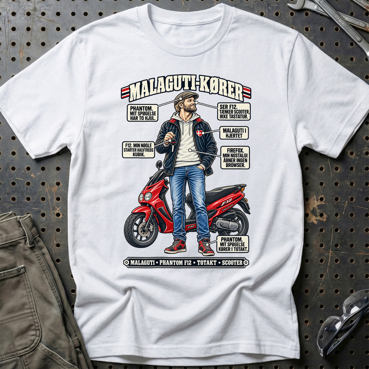 
Malaguti-Kører T-Shirt – Hvid