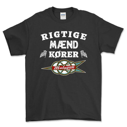 Malaguti Rigtige Mænd Kører - Unisex T-Shirt , Bomuld-Beklædning-Malaguti-Sort-S-Forside-Garage Culture Shop- garage - man cave - merchandise