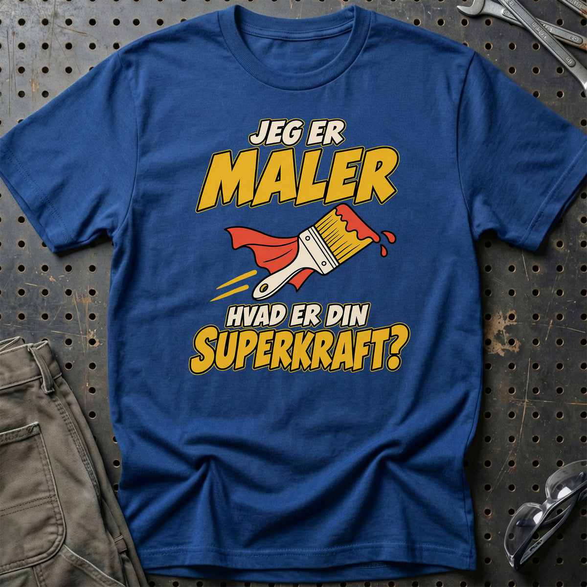 
Maler – Hvad er din superkraft? – Unisex T-Shirt – Blå Royal
