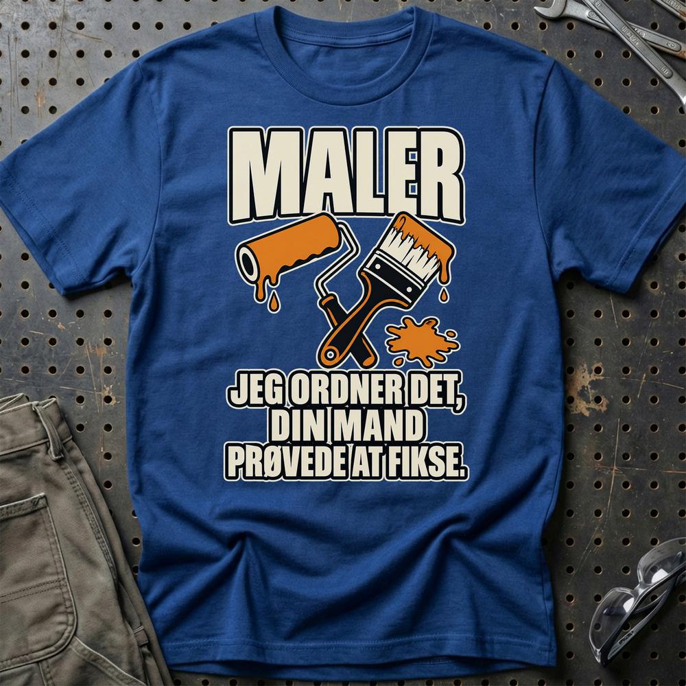 
Produktbillede af Maler – Jeg Ordner Det, Din Mand Prøvede At Fikse T-Shirt