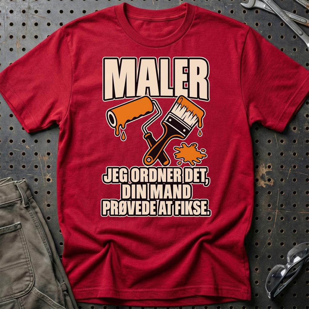 
Produktbillede af Maler – Jeg Ordner Det, Din Mand Prøvede At Fikse T-Shirt