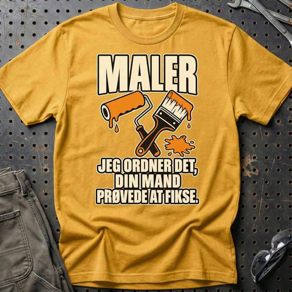 
Produktbillede af Maler – Jeg Ordner Det, Din Mand Prøvede At Fikse T-Shirt