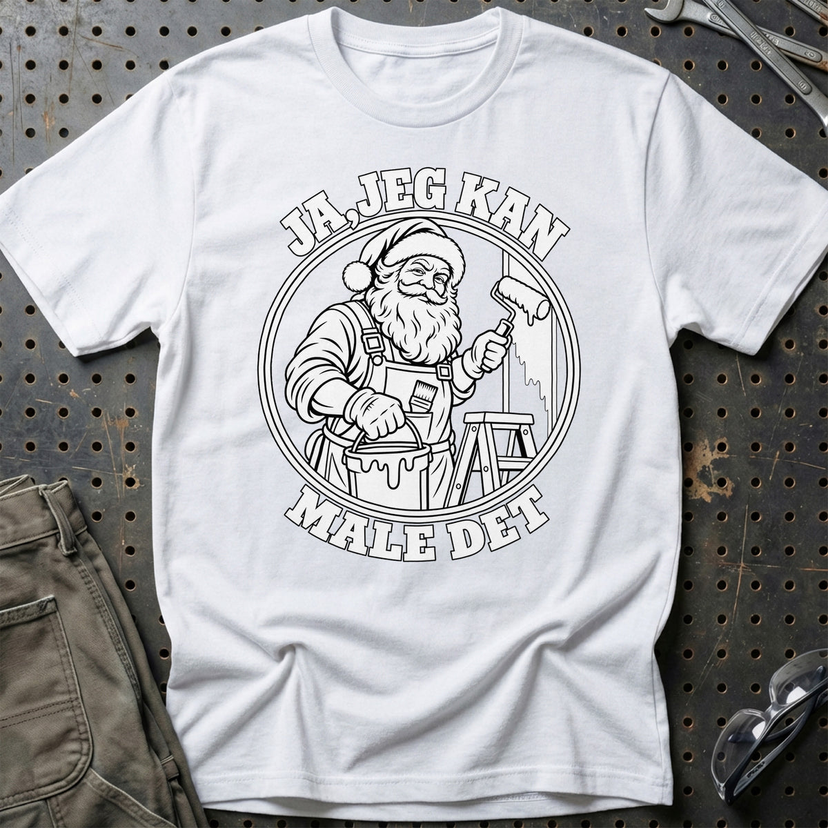 
Maler – Santa Kan Det – Jul T-Shirt – Hvid