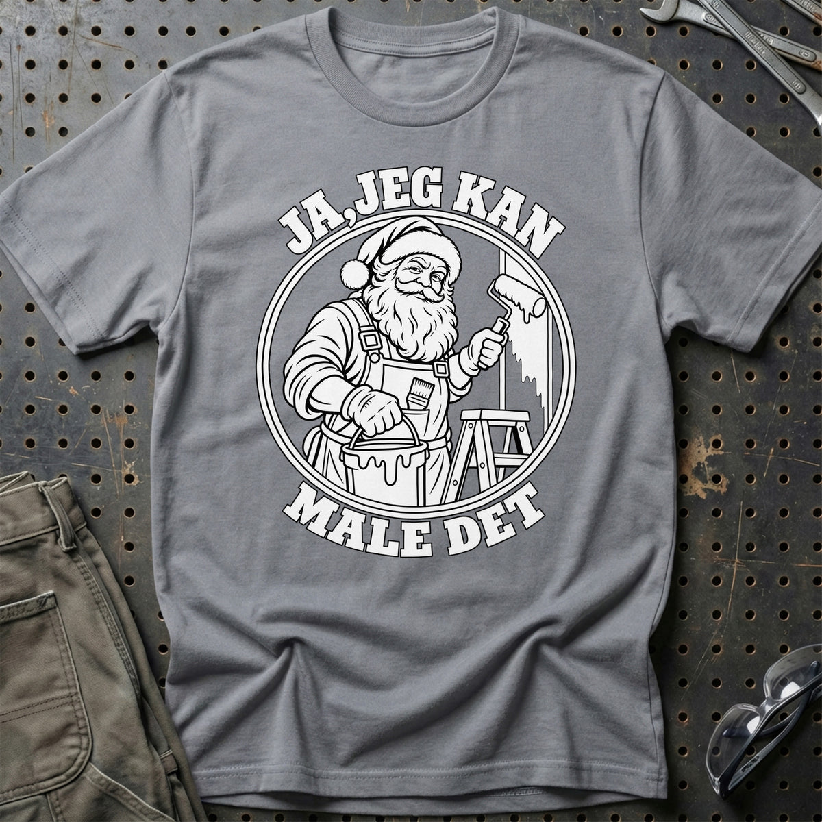 
Maler – Santa Kan Det – Jul T-Shirt – Grå Sport