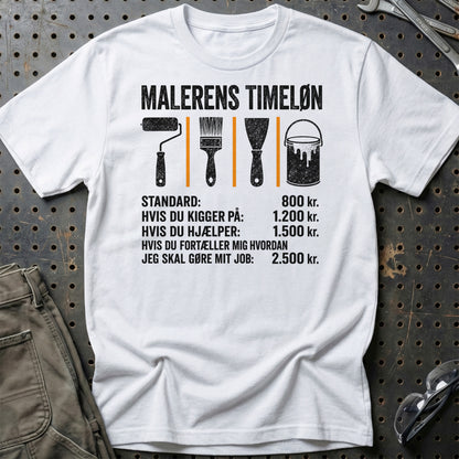 Malerens Timeløn - Unisex T-Shirt , Bomuld