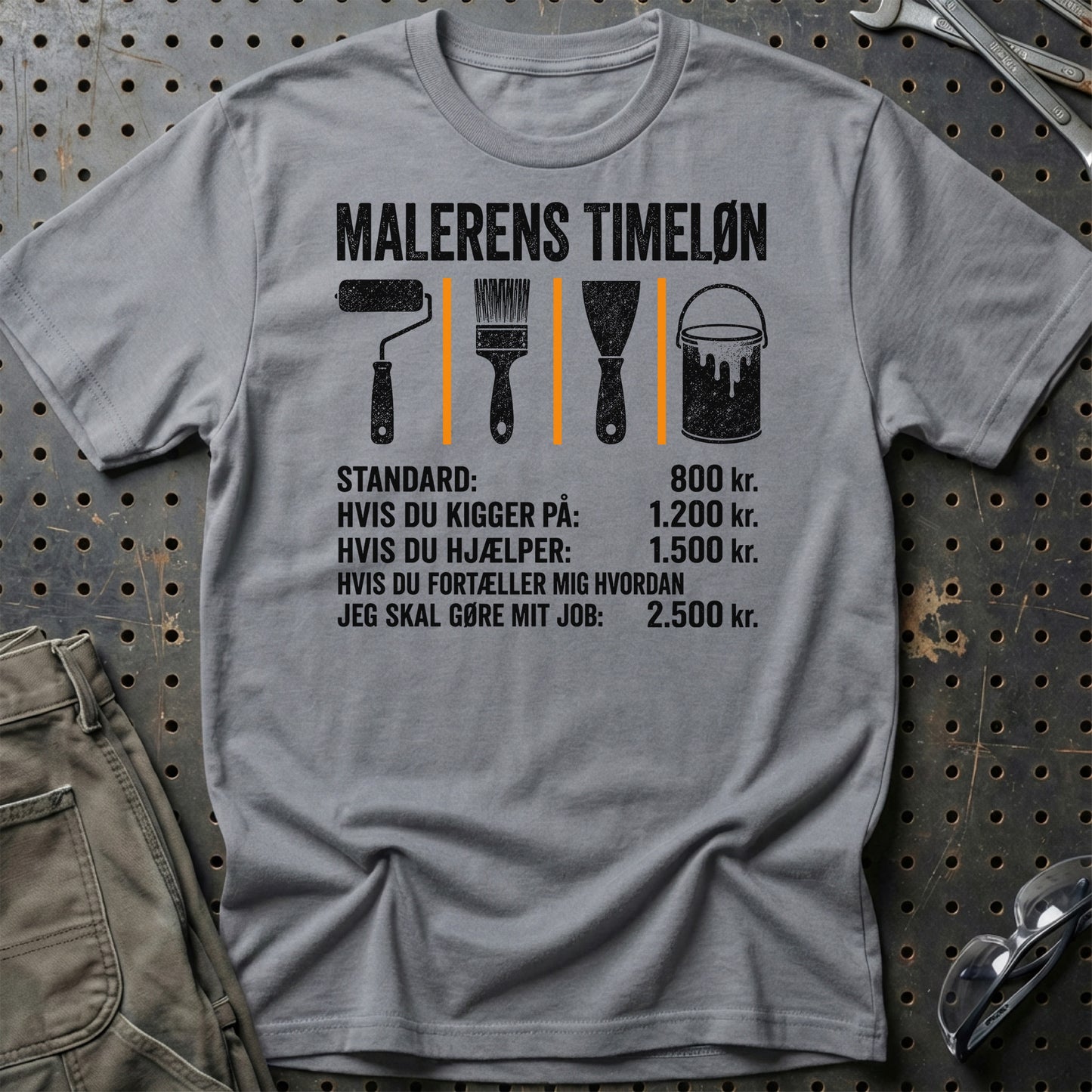 Malerens Timeløn - Unisex T-Shirt , Bomuld
