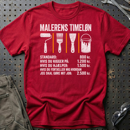 Malerens Timeløn - Unisex T-Shirt , Bomuld