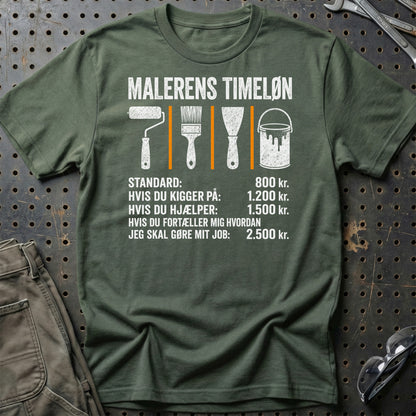 Malerens Timeløn - Unisex T-Shirt , Bomuld